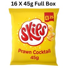 Skips Prawn Cocktail Crisps 16 X 45g/Fast Moving/Full Case/Deal/No Msg/Tapioca