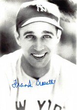 Frank Crosetti Signed Autograph B&W Photo 3x5 (d.2002) 1932-48 New York Yankees