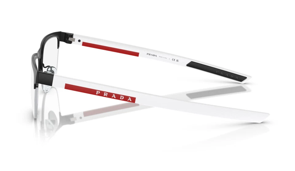 PRADA LINEA ROSSA EYEWEAR PS51QV DG01O1 57 Matte Black Half Rim Frmae - Image 2 of 3