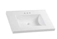 GB 31 x 22 Cultured Marble White Rectangular Single Sink Vanity Top in White