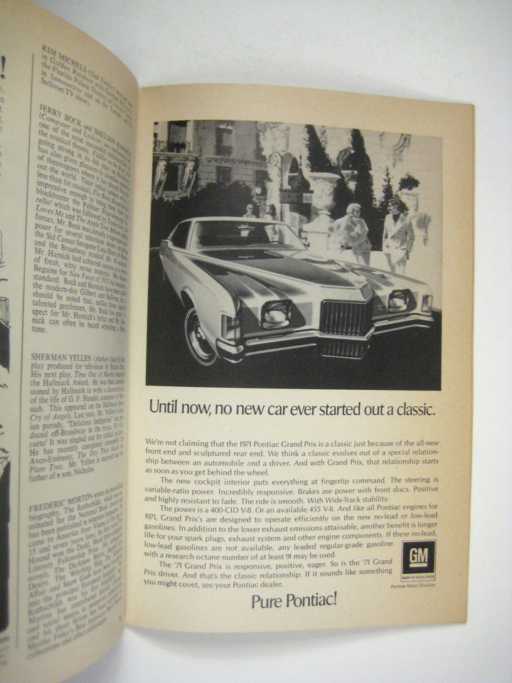 Rothschilds Playbill 1971 Lunt Fontanne Theatre Jill Clayburgh Keene ...