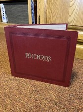 Vintage Red Embossed 10 Page 7" 45 rpm Record Storage Album Book Binder