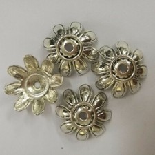 6pcs tibetan silver color crafted flower design bead caps H0656