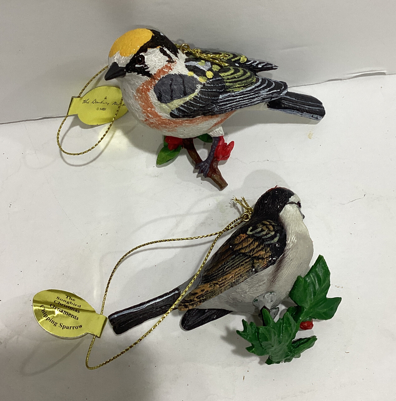 The Danbury Mint SongBird Christmas Collection Hanging Ornaments Set Of