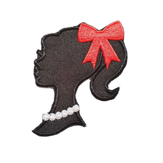Barbie Inspired Silhouette Face Iron On patch Sew On transfer logo Badge