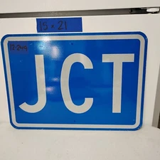 Street Traffic Road Highway Sign JUNCTION Blue JCT  21"X 15"  12-249