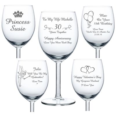 Personalised Engraved Wine Glass wedding bridesmaid 18th 21st 50th birthday  gift | eBay