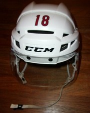 ARIZONA COYOTES Christian Dvorak game-worn #18 white CCM home helmet (2017-2018)