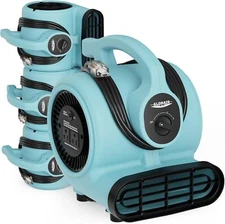 ALORAIR 4 Packs 600 CFM 3 Speed Air Mover Carpet Dryer Floor Fan Blower Blue