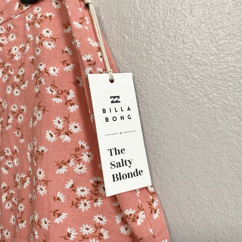 Новый с Ярлыками Billabong X соленая блондинка розовый цветочный вверх ногами хлопок льняной смеси юбка 27 - Изображение 4 из 4