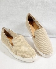 Birdies The Swift Womens Beige Oatmeal Corduroy Flat Loafer Shoes Size 7.5