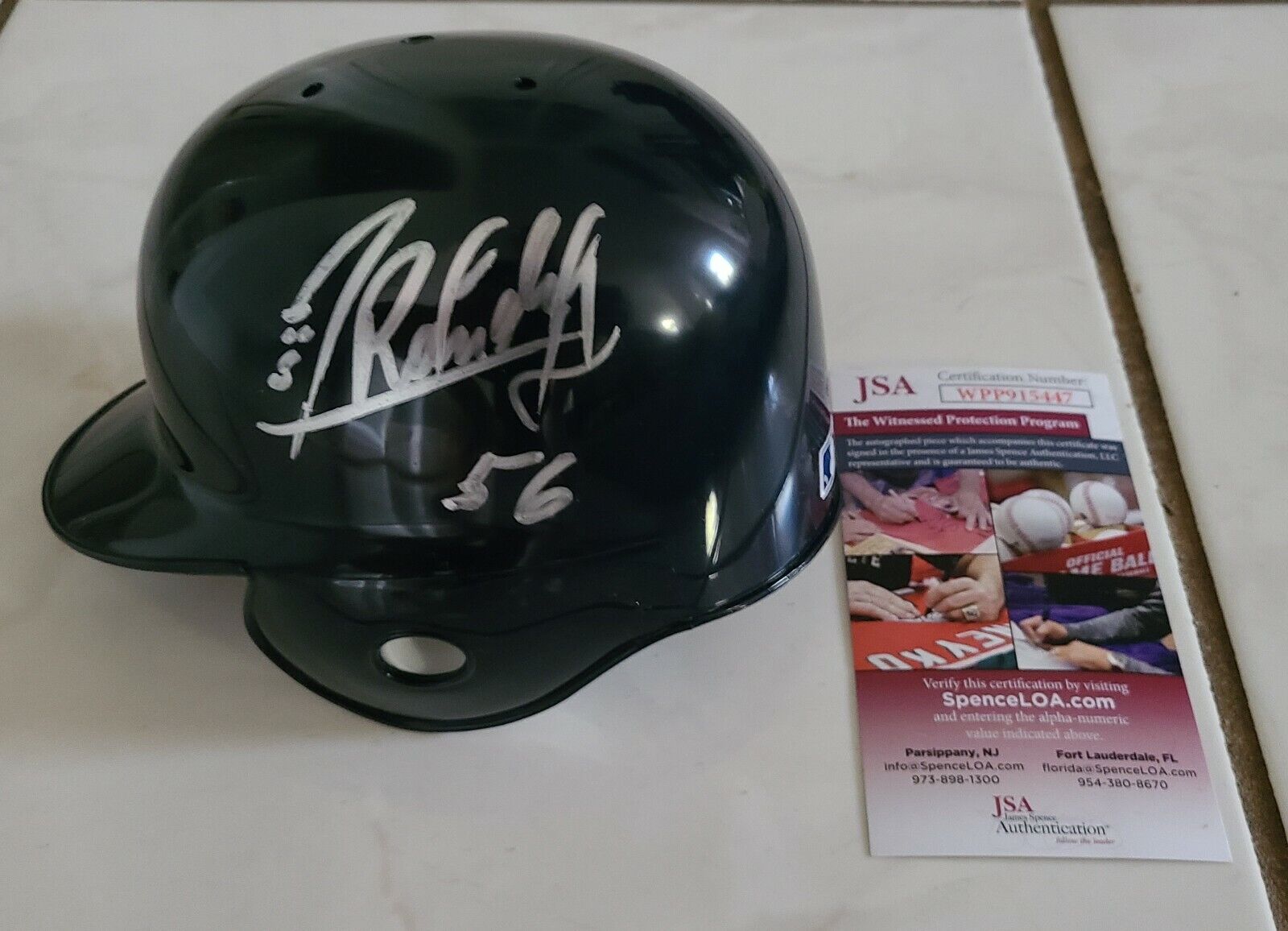 Randy gift Arozarena Signed Auto Fashion Mini COA JSA Baseball Helmet Autogra