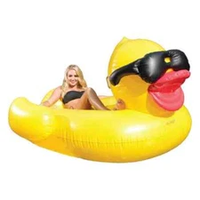 GAME 5000-BB Giant Derby Duck, Inflatable Balloon Animal Pool Float, Quick-Fill