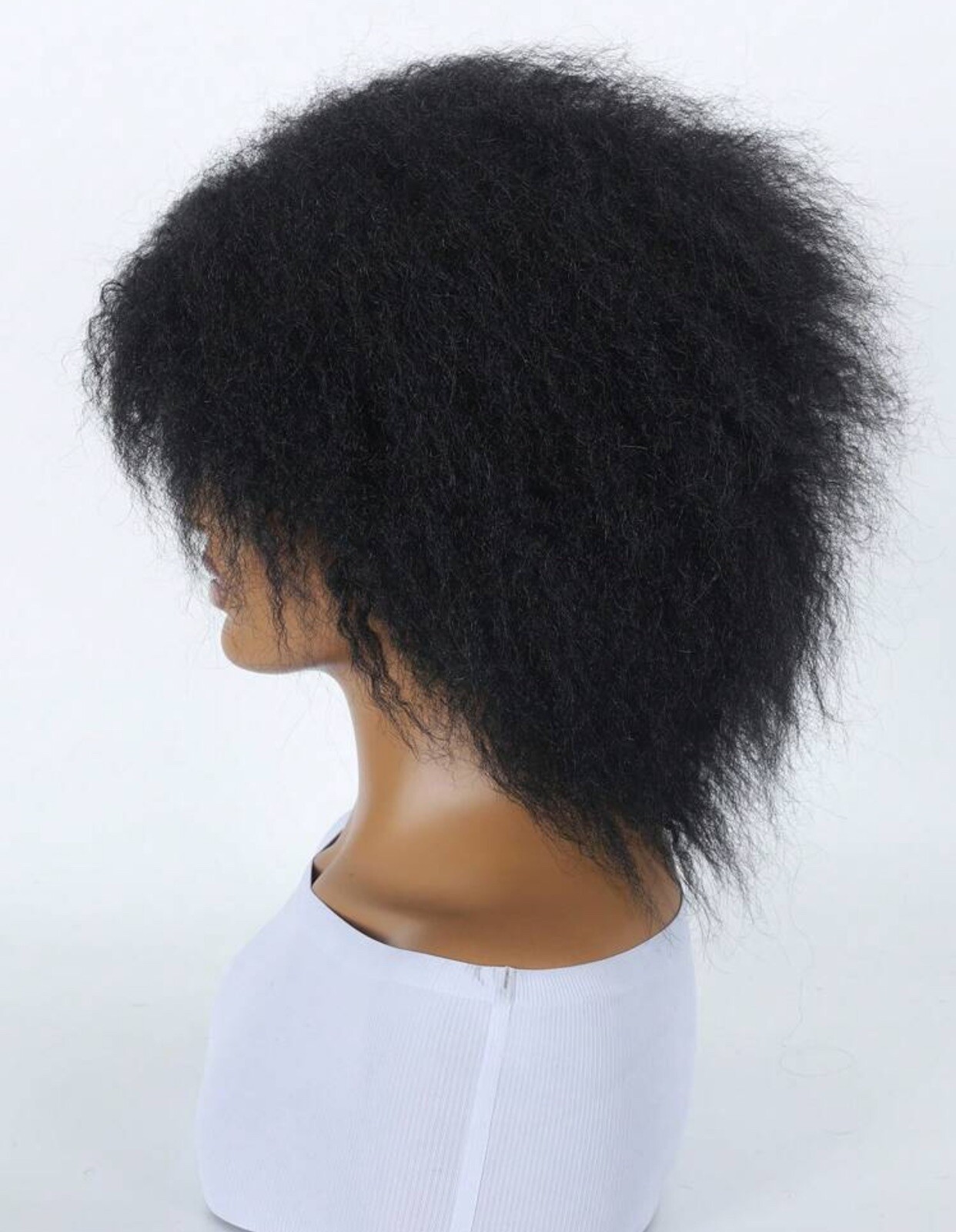 Perruque afro noire 25cm solution coiffure protectrice pour cheveux abîmés - 3