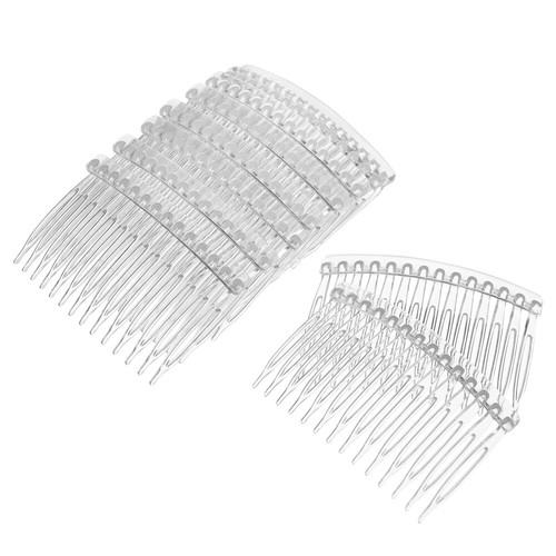10Pcs Plastic Hair Combs for Women - Transparent-XL