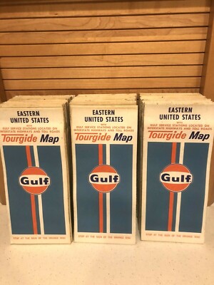 1975 Gulf Dealer Eastern United States Tourguide Map NOS 40+ Available 