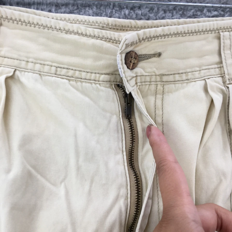 Tommy Bahama Pantalones Cortos Carga Para Hombres 38 Beige Algodón Cremallera Mosca Botón tiro alto Foto 3 de 4