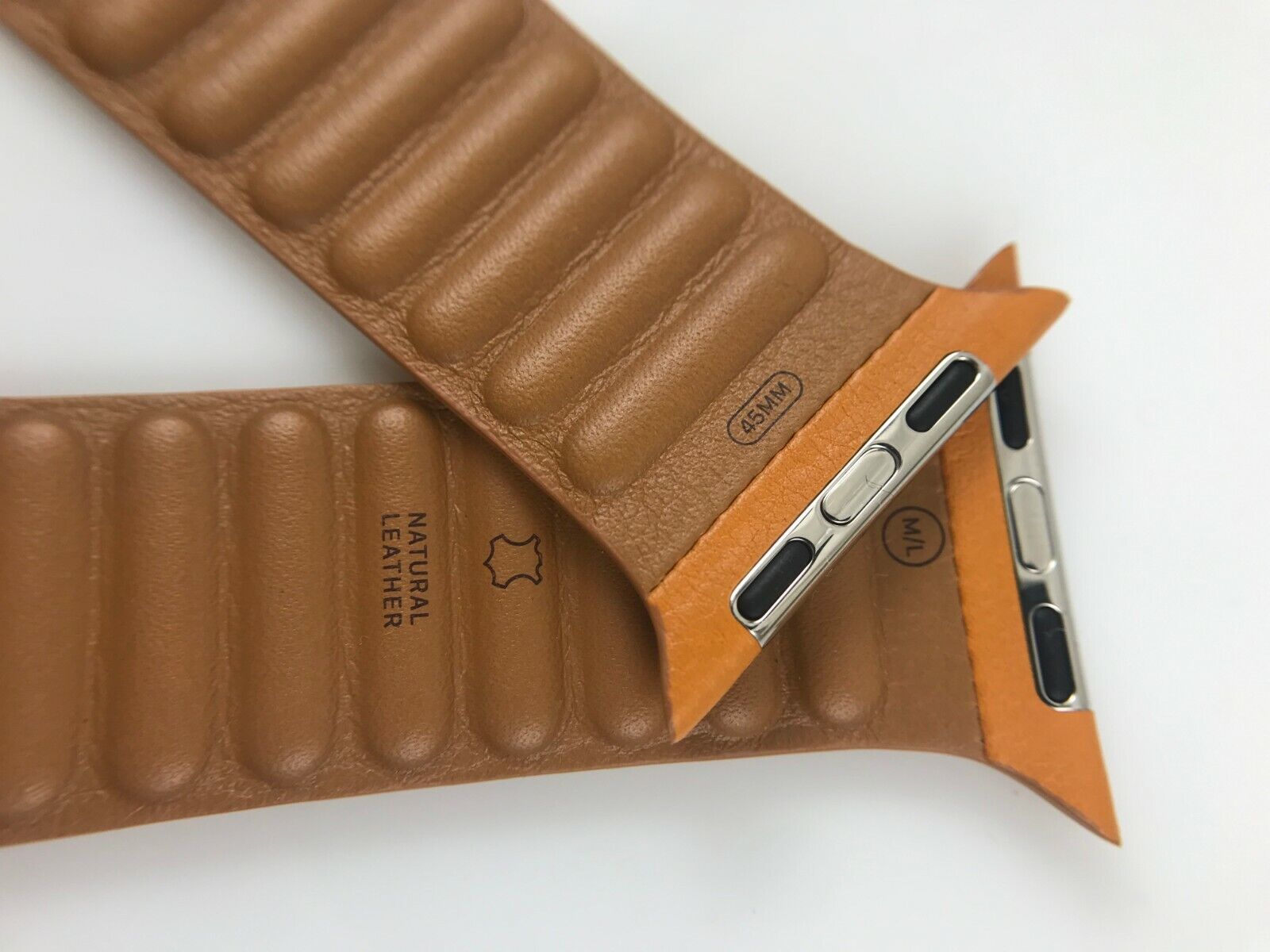 Original Apple Watch Series 9 8 Leather Link 42mm 44mm 45MM 49MM Golden  Brown ML | eBay