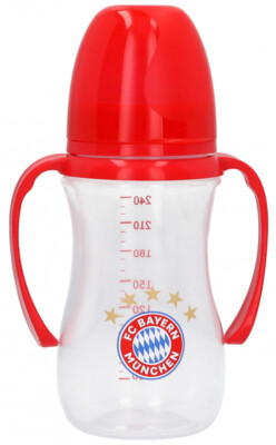 FC Bayern München Baby Trinkflasche Logo mit Haltegriff |  Babytrinkflasche FCB