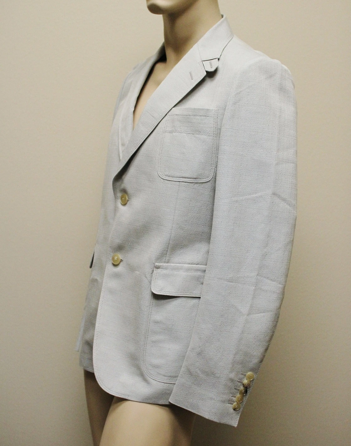 $1740 Nuovo Cappotto Giacca Uomo GUCCI Blazer 48R US 38R Beige Blu 256516