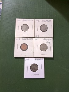 5 Singapore Coins, (1990-2010)