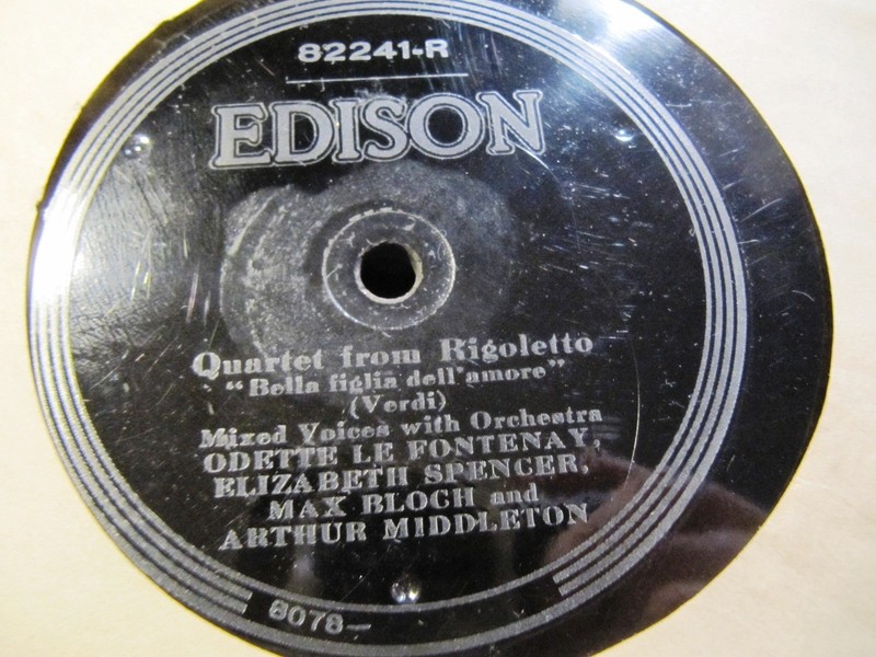 1920 French ODETTE LE FONTENAY Max BLOCH Rigoletto Quartet EDISON Diamond 82241.