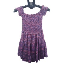 Spell & The Gypsy Collective Pink Purple Floral Smocked Mini Dress Boho Festival
