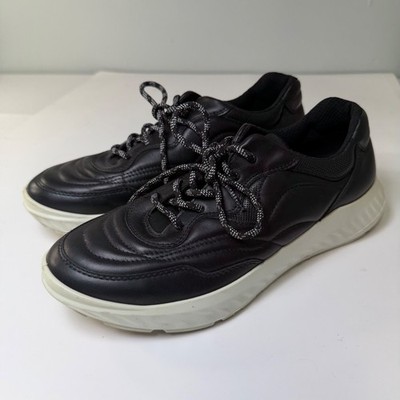 ECCO ST.1 Lite Womens Black Leather Low Top Sneakers Size 39 EU 8-8.5 US
