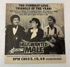 1982 CBS tv movie ad~HELP WANTED: MALE Suzanne Pleshette, Gil Gerard, Bert Convy