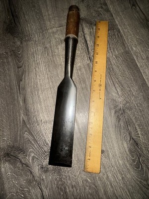 Vintage P. Merrill Socket Chisel Beveled 2  Wide Cast Steel 2 Lb 1oz. Cast Steel