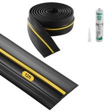 VEVOR Garage Door Threshold Seal Strip, 12 FT Universal 12 Feet, Black