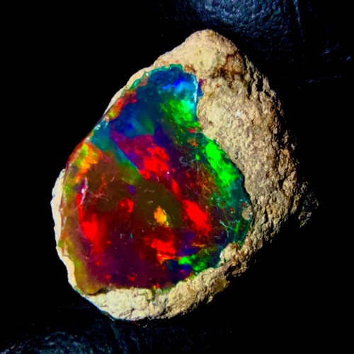 Opale Noire Brute Naturelle D'Éthiopie - 19x15 Mm - 14 Carats - Pierre Précieuse Non Traitée - Opal Empire