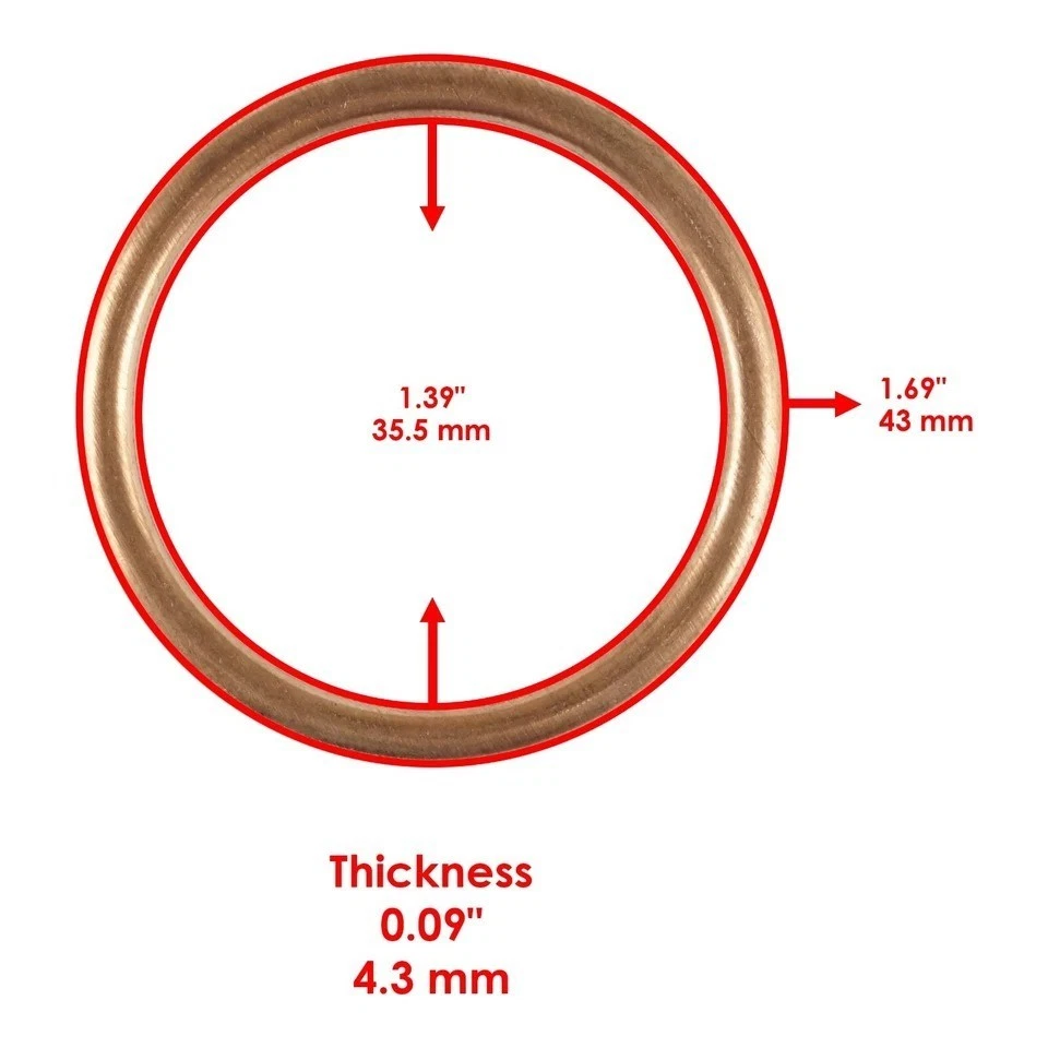 4-Pack Exhaust Pipe Gasket for Honda CBR600F CBR600F2 CBR600F3 CBR600F4 1987-06 - Image 2 of 4