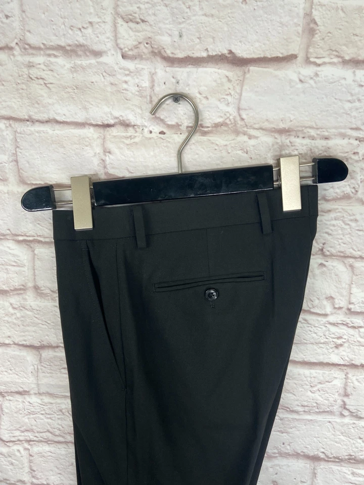 ALFANI Mens Black Flat Front STRETCH SLIM FIT Business Dress Pants/Slacks 32x30 - Image 2 of 4