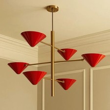 Lampadario Sputnik moderno in ottone di metà secolo: stile Stilnovo, luce per...