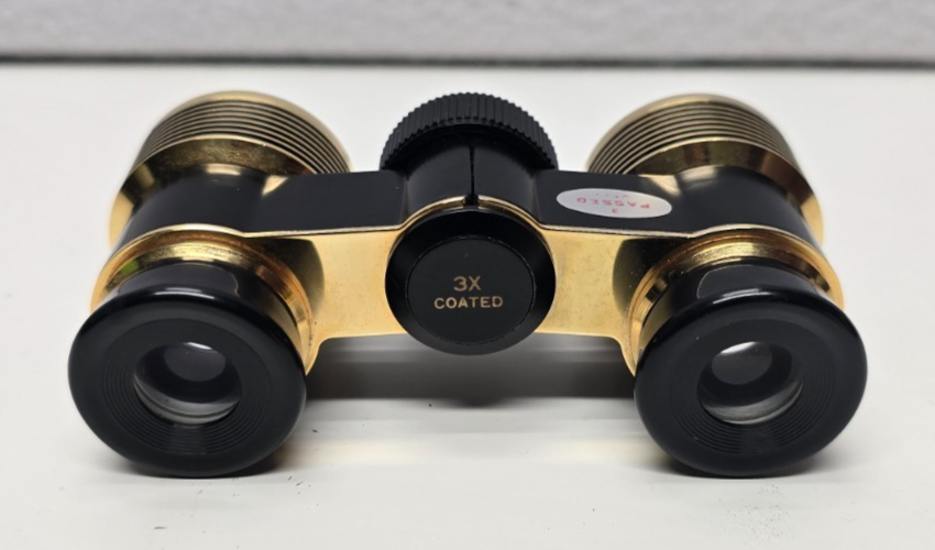 Vintage Tasco Opera Glasses Binoculars 3x Coated Opera Gold W
