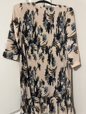 Floral Pleated Midi Dress with 3/4 Sleeves