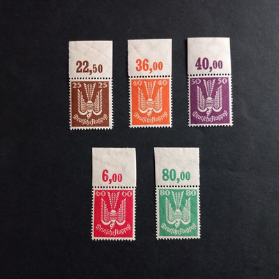 DEUTSCHLAND WEIMAR 1922 / LUFTPOST, SERIE VON 5 WERTEN UNVERSEHRT POSTFRISCH **