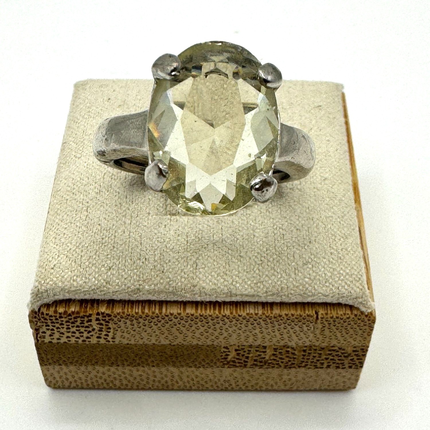 Large Clear Rhinestone Ring Statement Jewelry Sil… - image 4