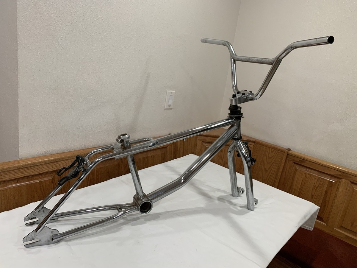 GT Vertigo 96 Freestyle BMX Frame Old School Chrome w/Fork Bars 