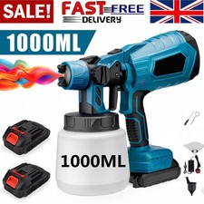 2 Battery Cordless Paint Sprayer Fence Wall Airless 21V HVLP Spray Gun UK Stock