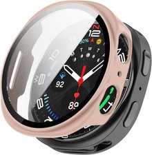 Hard Case 2 Pack for Samsung Galaxy Watch 8 40mm with Tempered Glass Protector