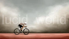Cyclist Riding Digital AI Art Wallpaper Desktop Background High-Res Download