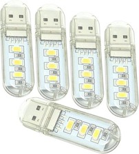 USB Reading Light Mini Portable LED Night Light for Camping Reading 5 Pack
