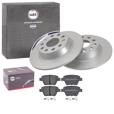 ABS BREMSSCHEIBEN + BELÄGE HINTEN passend für VW GOLF 6 TOURAN CADDY 3 JETTA 4