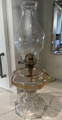 Beautiful Vintage Aguila Hecho Por Lux S.A. Oil Lamp Clear Monterey, Mexico