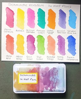 Schmincke Horadam Watercolour Paints Set Of 14 Half Pans In A Metal Palette