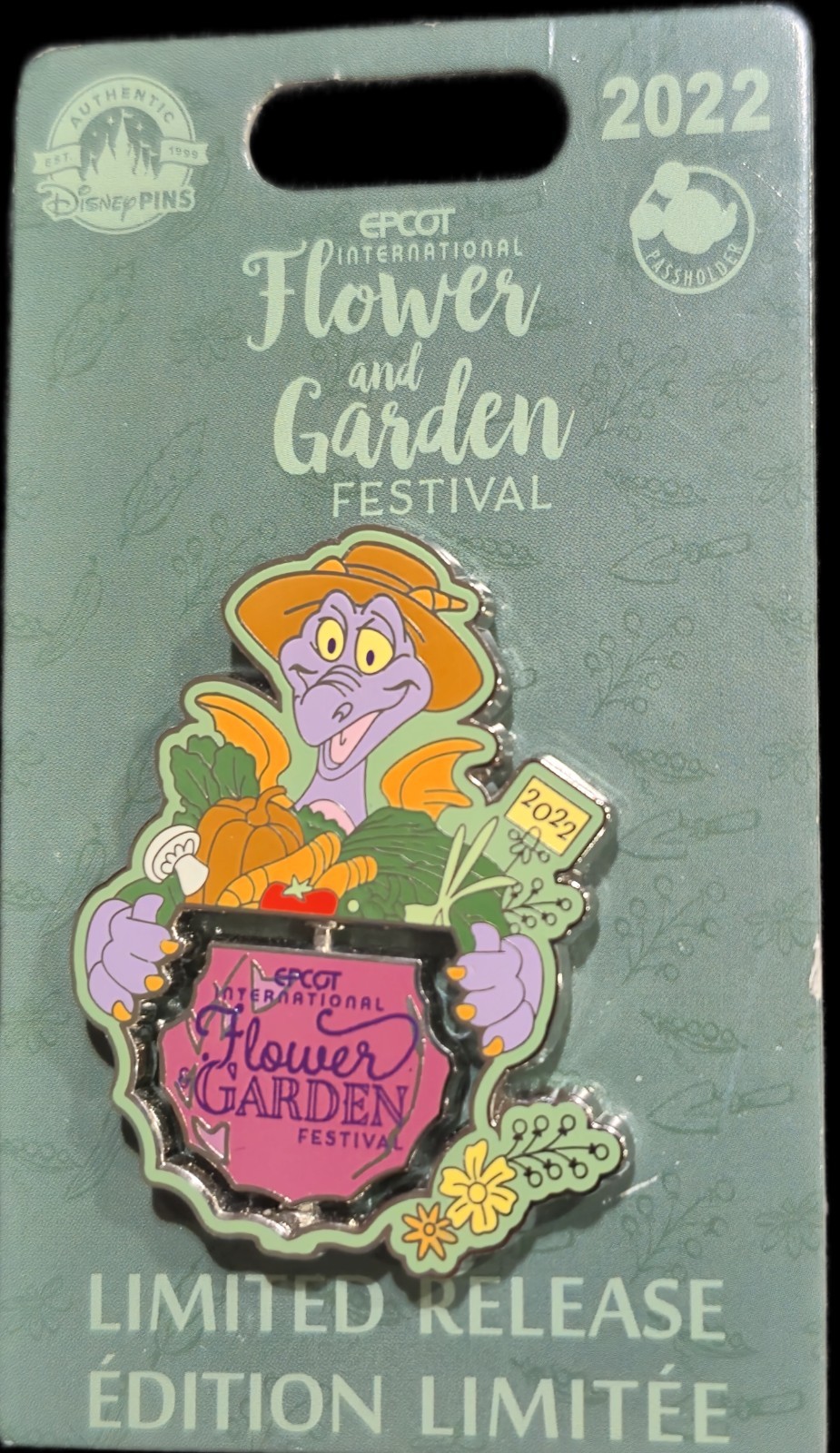 Disney Parks Pin Trading 2022 Epcot Intl Flower And Garden Figment Spinner Pin