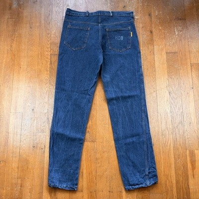 Vintage HM Prison Issue Blue Denim Jeans Größe 36 x 33