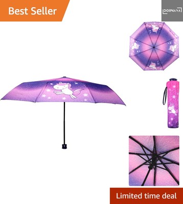 Einhorn Regenschirm für Kinder, windfest, Taschenschirm mit manueller Öffnung...